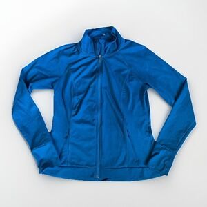 All In Motion Womens Blue Medium Soft Stretch Full Zip Jacket Zip Pockets